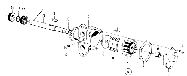 Exploded view zeewaterpomp