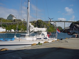 Aan een kade in Rovaer, een eilandje ten westen van Haugesund