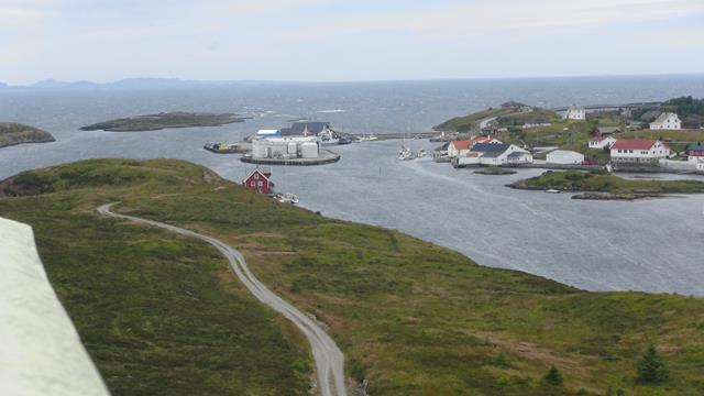 De gjestebrygge, genomen vanaf een uitkijkpunt 