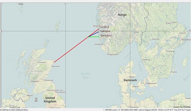  De opties, afhankelijk van de windrichting voor de kust 